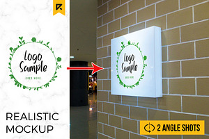 2 Square Lightbox Signboard Mockup