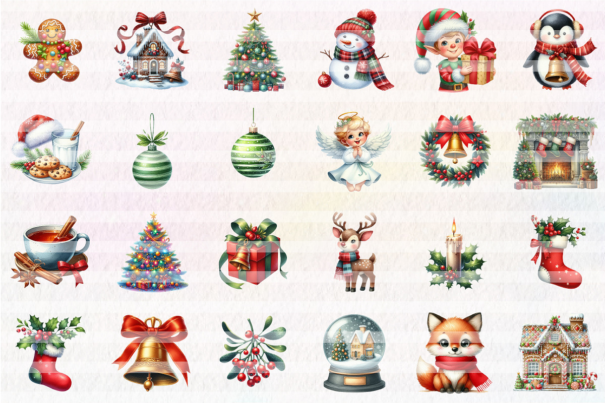 Cute Christmas Clipart, an Illustration by CreationArt (Photo 2 of 4)