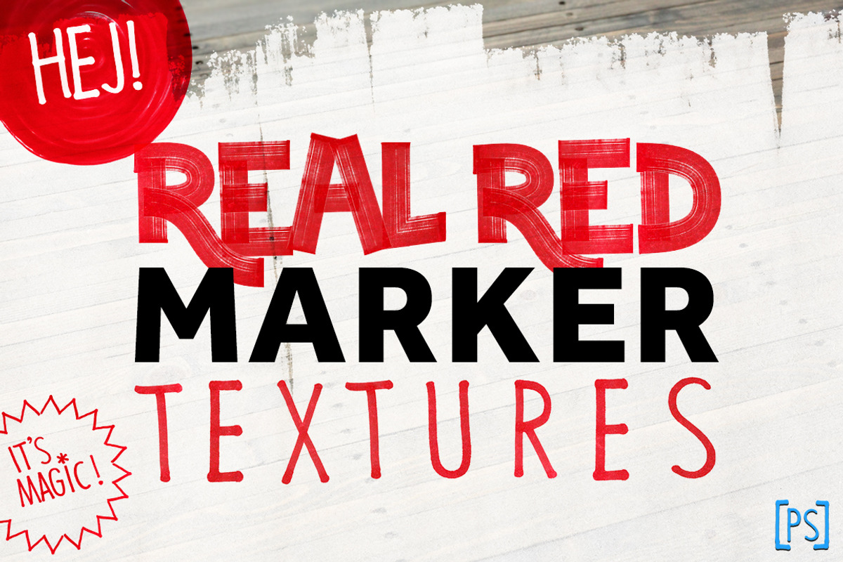 REAL RED MARKER TEXTURES, a Texture Graphic by HEJBRUSH.COM (Photo 1 of 4)