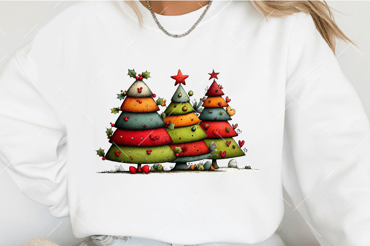 Whimsical Christmas Tree Clipart, an Illustration by OK Design (Photo 6 of 6)