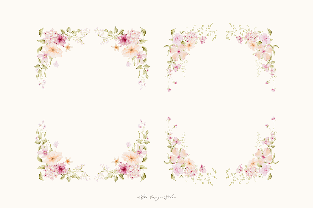 Delicate Pastel Watercolor Flowers, a Decorative Illustration by Altea Design Studio (Photo 10 of 26)