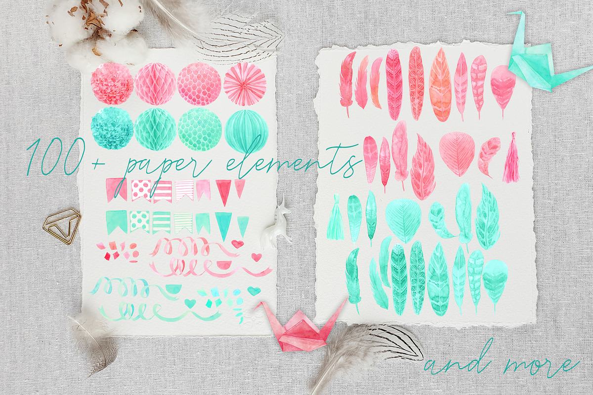 Paper Decor Watercolor Collection, a Decorative Illustration by Cat In Colour (Photo 5 of 6)