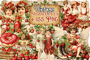 Vintage Strawberry Clipart, an Object Illustration by Digital Xpress (Thumbnail 1 of 7)