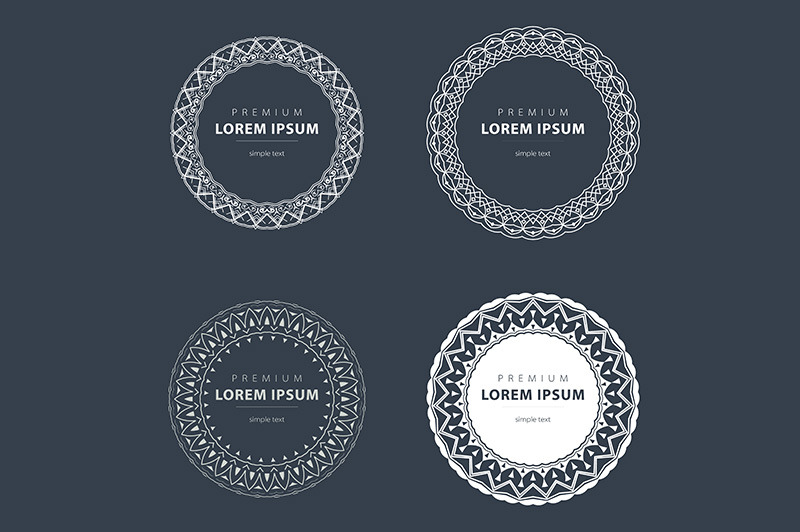 Vector set outline emblems badges, a Background Graphic by Rommeo79