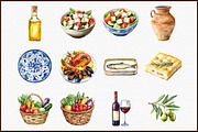 Mediterranean Watercolor Clipart, an Illustration by Sublimation Artist (Thumbnail 3 of 6)
