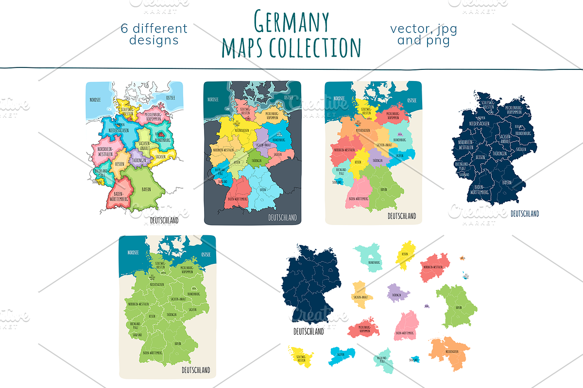 Germany Maps Collection, an Education Illustration by ...