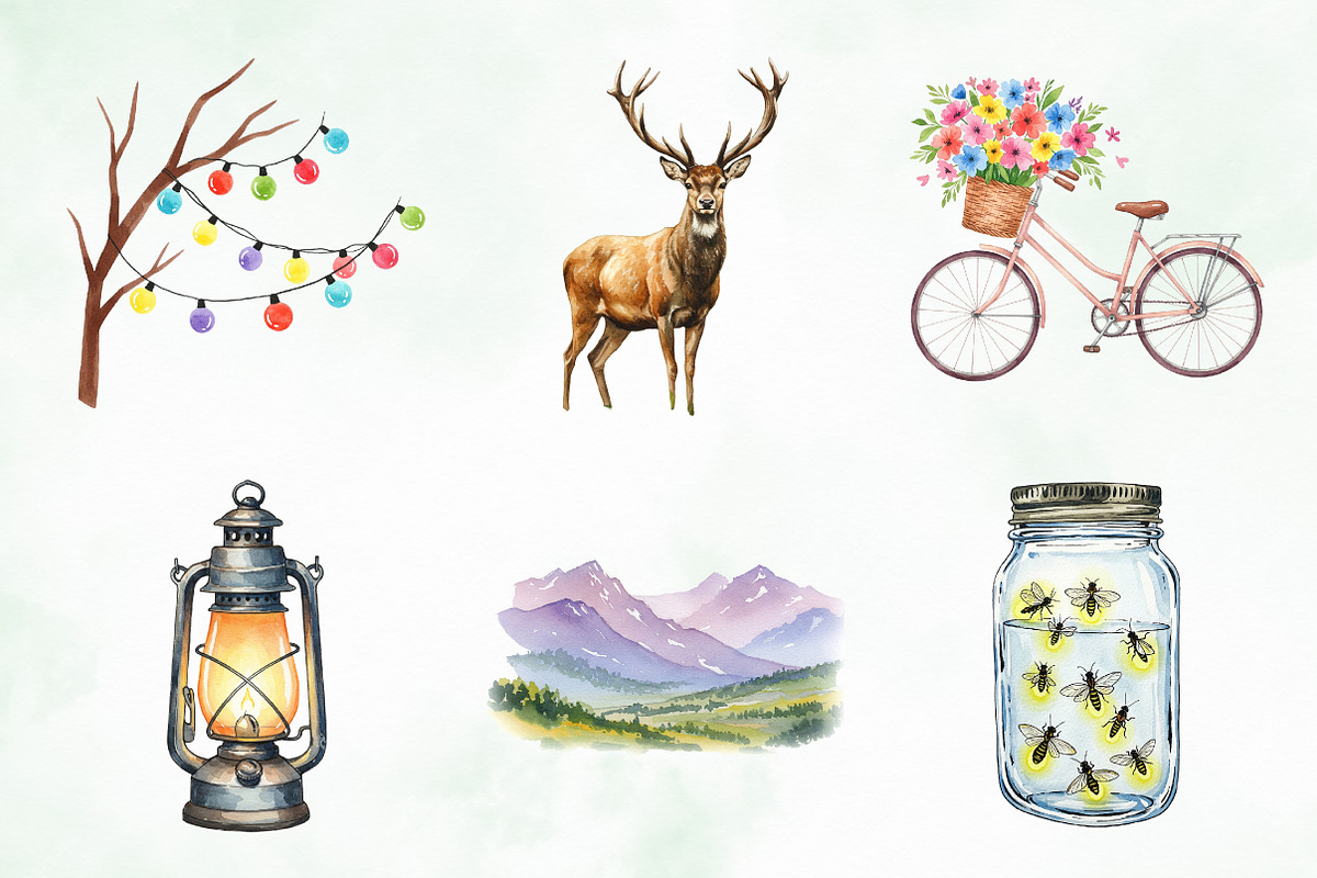 Summer Camping Clipart PNG Bundle, an Illustration by Creative Art (Photo 6 of 8)
