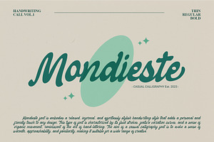 Mondieste - Casual Calligraphy Font