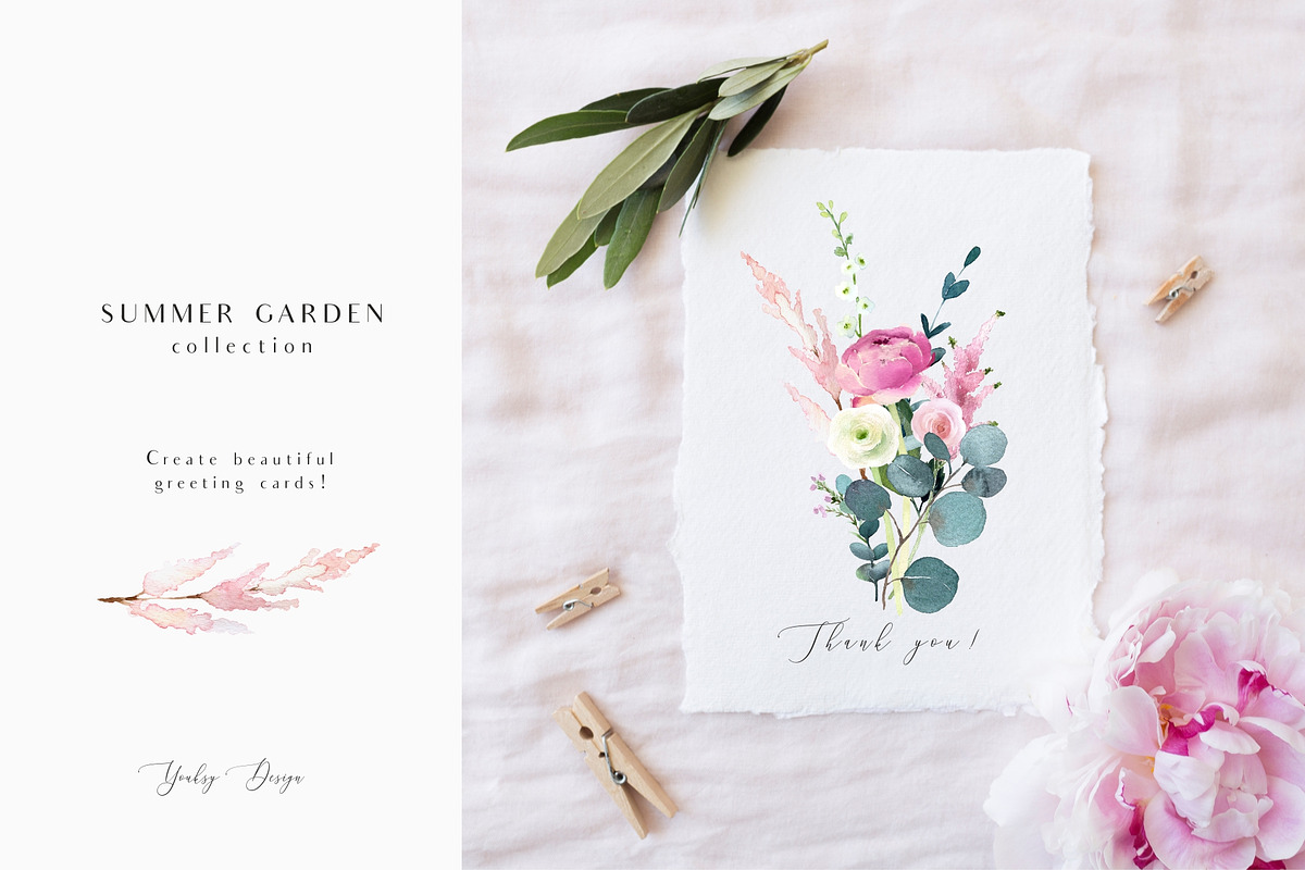 SALE! Summer garden - floral graphic, an Illustration by Youksy (Photo 12 of 24)
