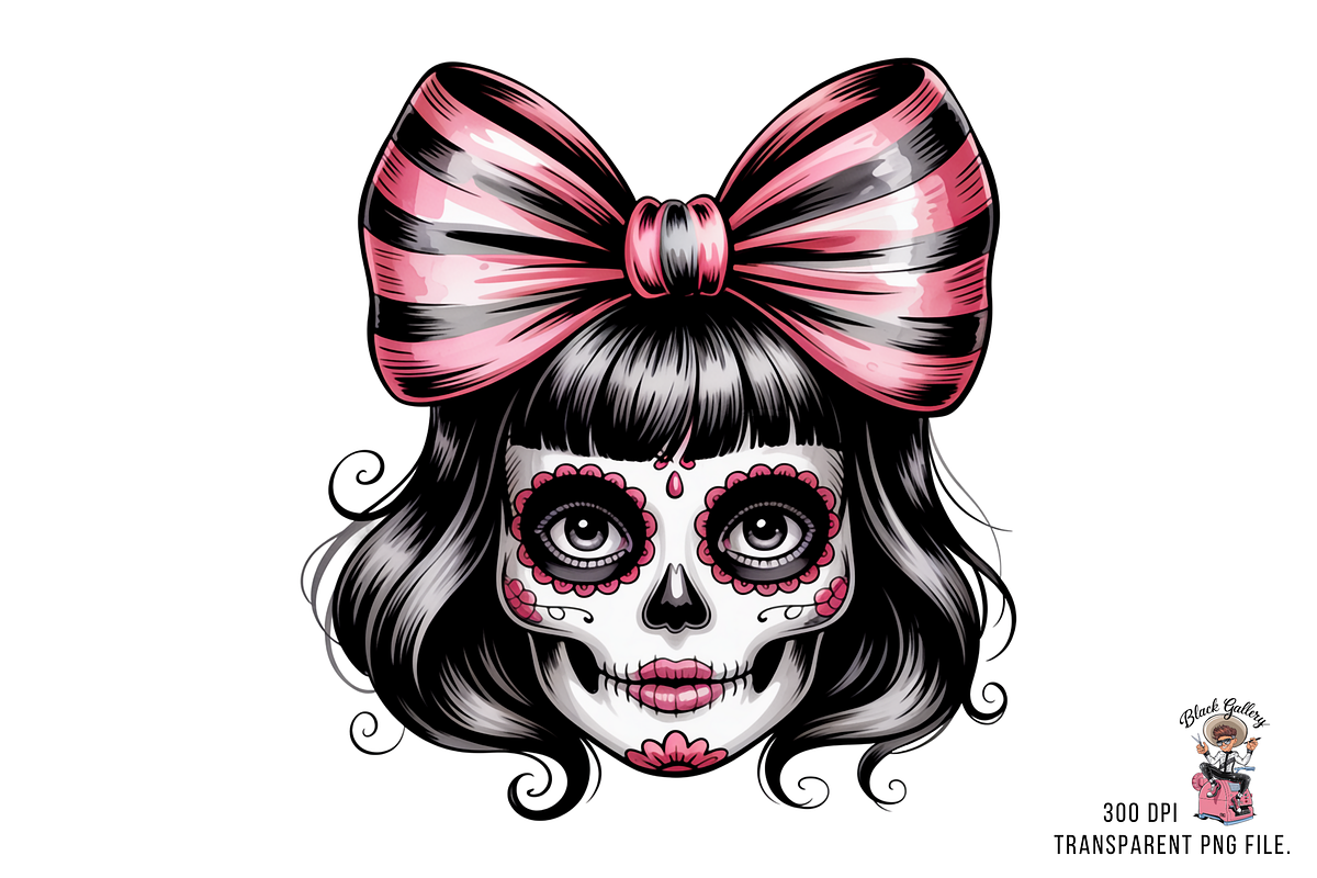 10 PNG Gothic Skull Girl PNG Clipart, an Illustration by Clipart Bloom (Photo 4 of 11)
