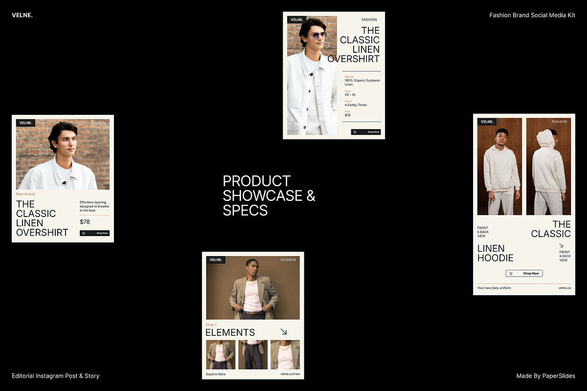 VELNE - Fashion Social Media Kit, a Social Media Template by PaperSlides (Photo 6 of 9)
