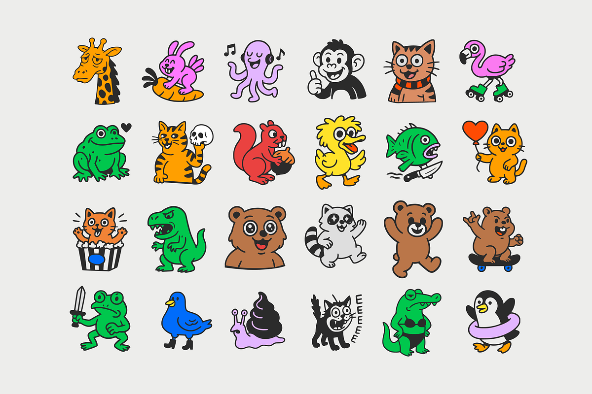 Playful Pals – Cute Animal Vector Se, an Object Graphic by Orbit Studio Shop (Photo 5 of 14)