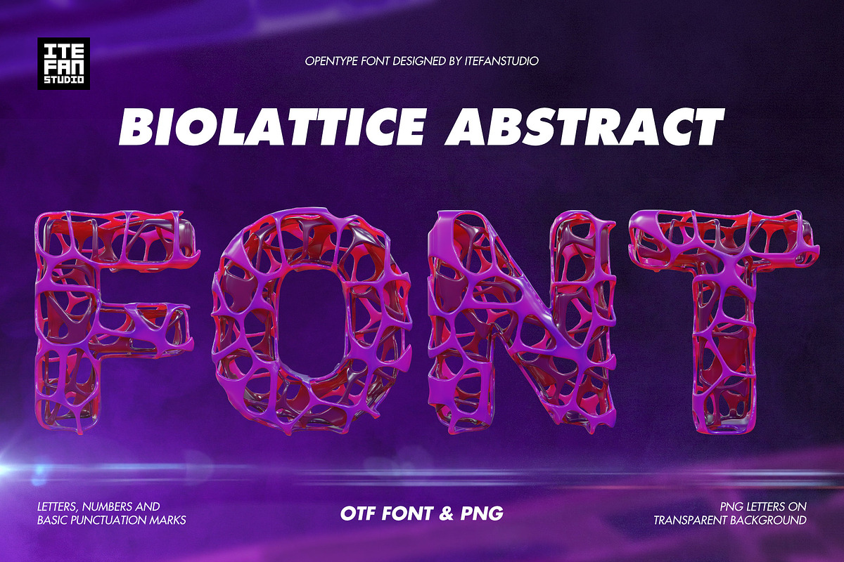 BioLattice Abstract Font, a Sans Serif Font by itefan Studio (Photo 1 of 5)