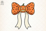Halloween Bow Pumpkin Ghost PNG, an Illustration by Libby Wishes (Thumbnail 1 of 6)