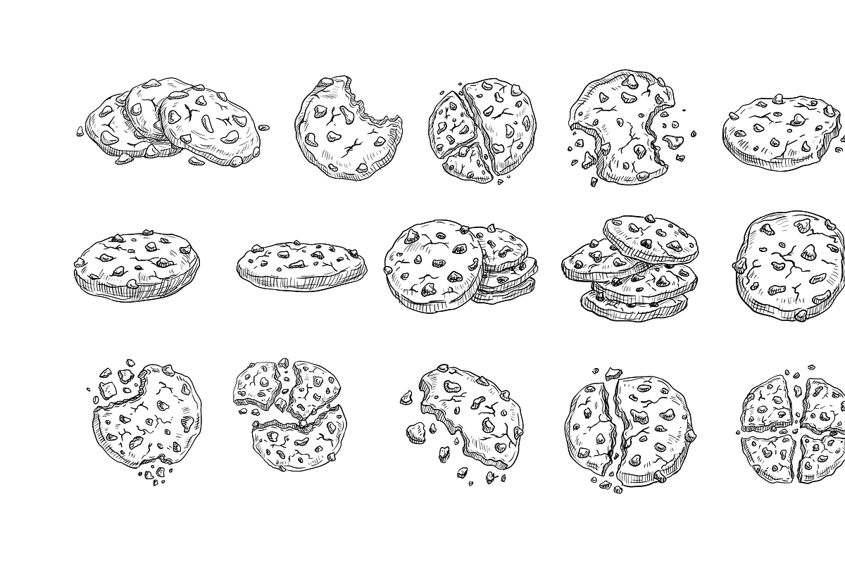 cookies handdrawn collection, an Object Graphic by nikagraphic