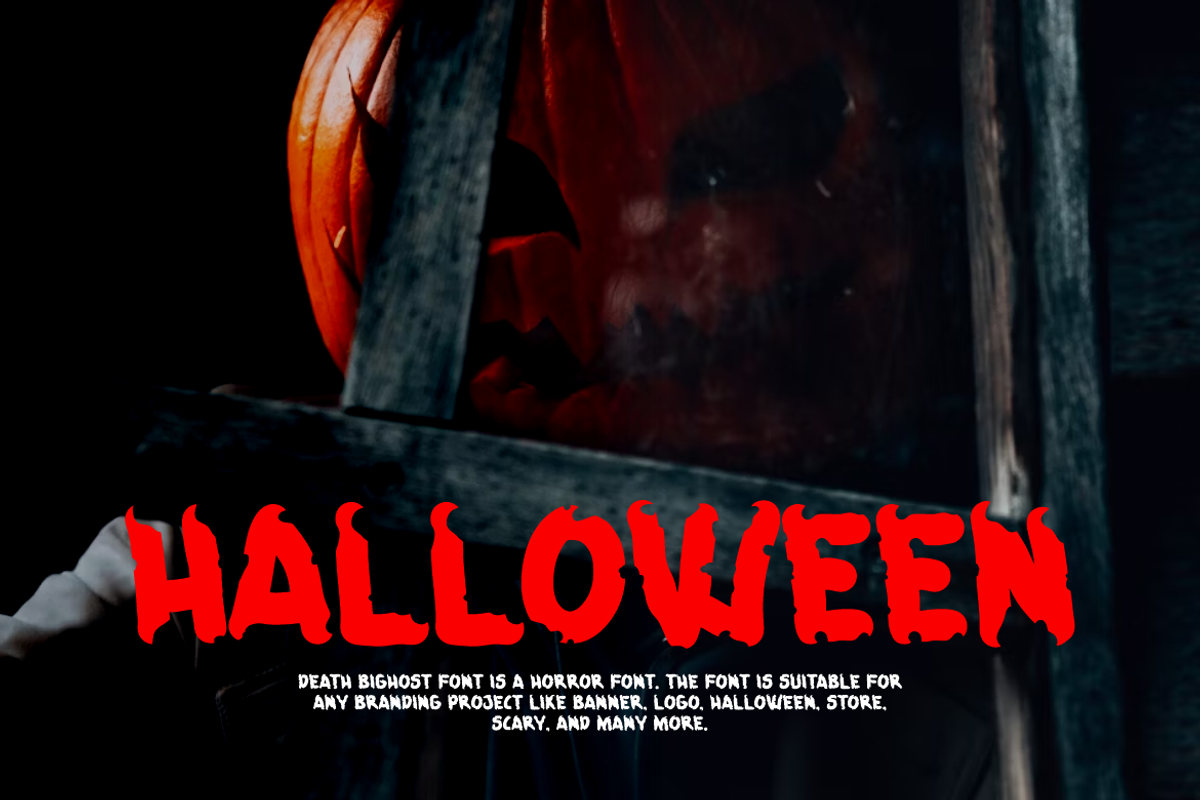 Death Bighost - Horror Font, a Blackletter Font by QR Design Studio (Photo 6 of 9)