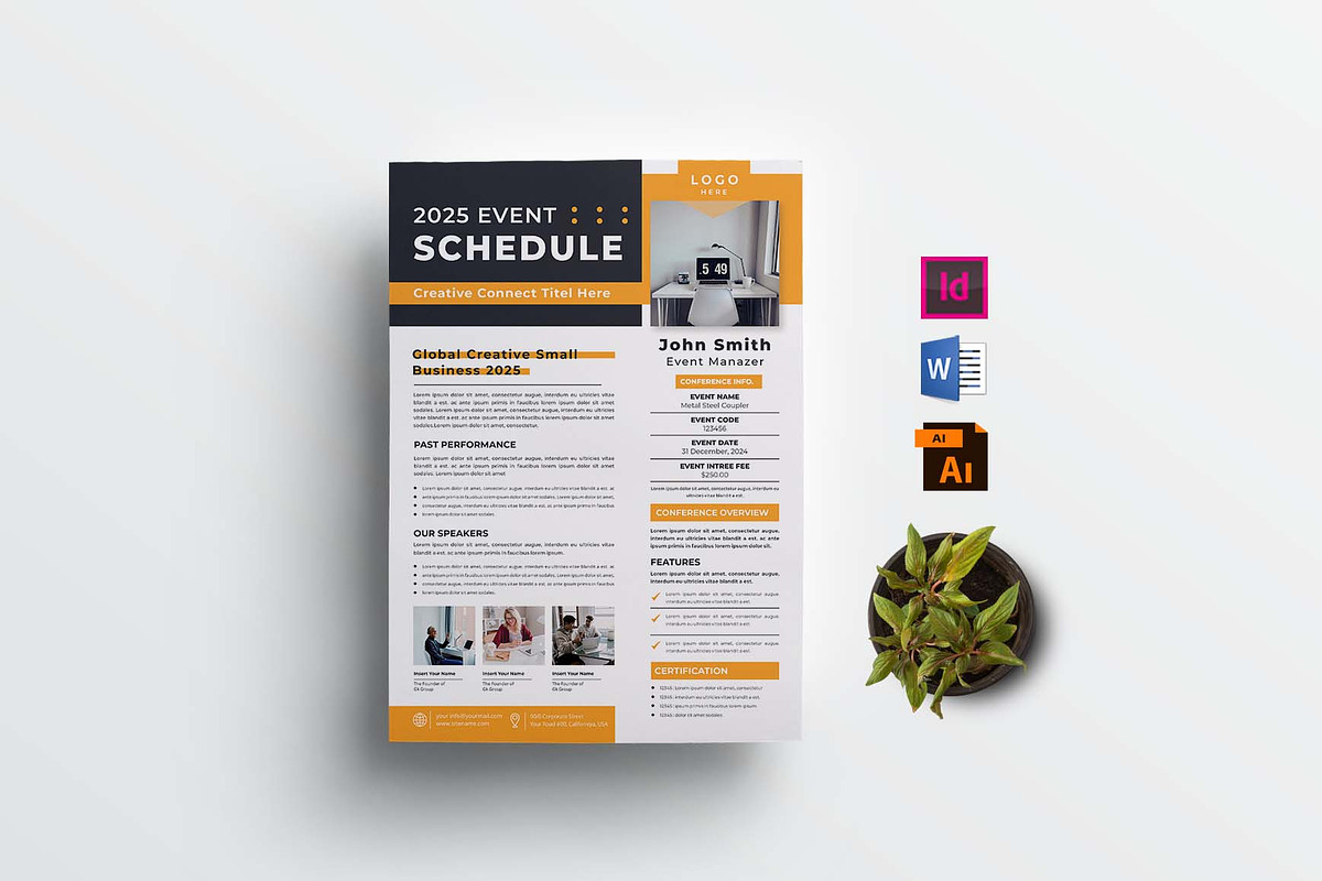 Event Schedule | MS Word & Indesign, a Flyer Template by design_hut (Photo 1 of 4)