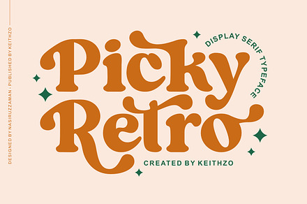 Picky Retro - Retro Font, a Serif Font by Keithzo