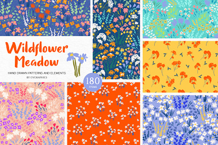 Wildflower Meadow Set, a Pattern Graphic by GVGraphics