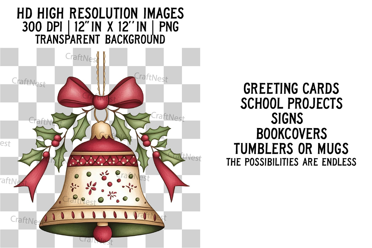 Cute Christmas Clipart Bundle, an Illustration by Craft Nest (Photo 2 of 6)