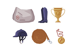 Equestrian Sport Equipment Tools, an Object Illustration by TopVectors