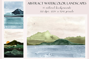 Abstract Watercolor Landscape Prints