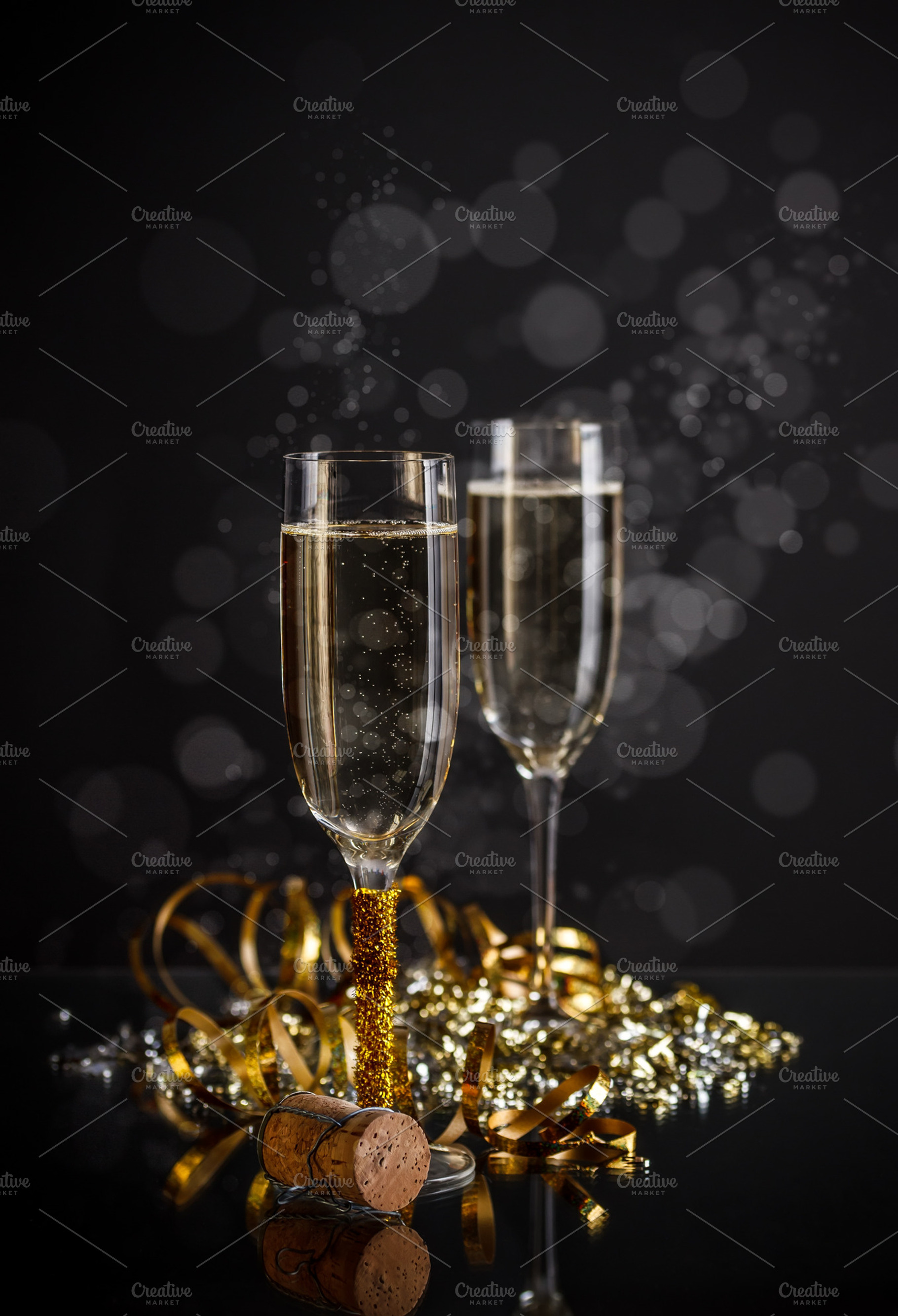 Champagne glasses stock photo containing toast and eve