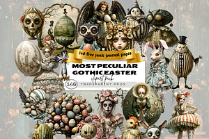 WHIMSICAL GOTHIC EASTER JOURNAL KIT, a Person Illustration by Daring Digies