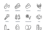 Food Allergens Icons - Outline Serie, an Icon by introwiz1 (Thumbnail 3 of 3)