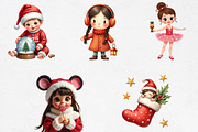 Christmas Cute Dolls Clipart, an Illustration by CrexoraLab (Thumbnail 5 of 5)