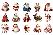 Dark Glittering Christmas Santa PNG, an Illustration by Designking (Thumbnail 2 of 5)