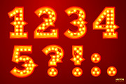 Vector Retro style light letters, a Decorative Illustration by Tashal (Thumbnail 8 of 15)