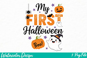 My First Halloween PNG, an Illustration by Watercolor design (Thumbnail 1 of 3)