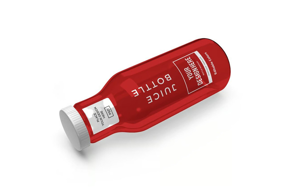 Juice Bottle Mockup Template Set, a Packaging Mockup by DesignRushMarket (Photo 8 of 11)