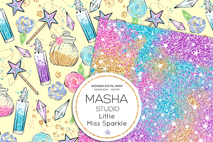 LITTLE MISS SPARKLE Digital Paper