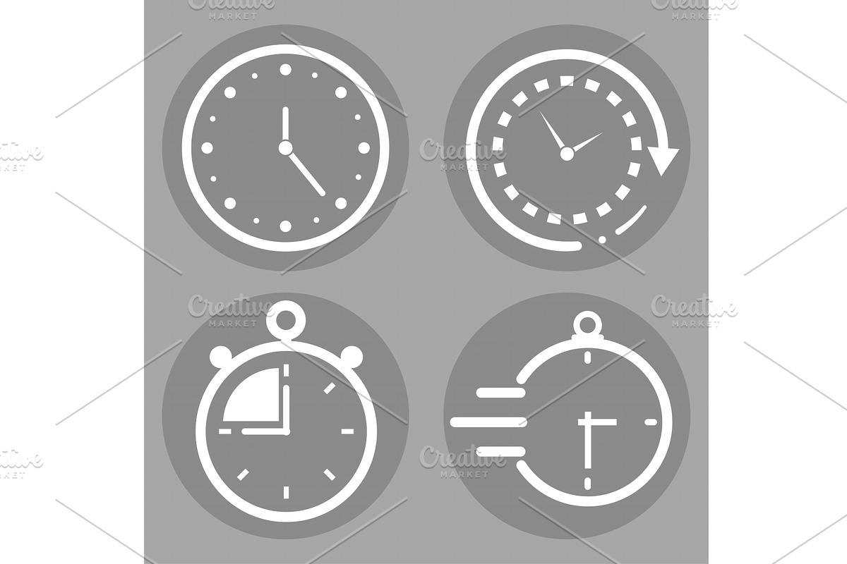 set with clocks and timer, an Object Illustration by studiogstock