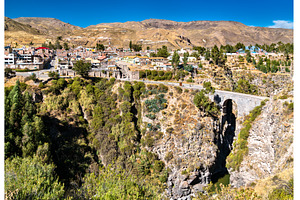 The Inca Bridge across the Colca, an Architecture Photo by Leonid Andronov