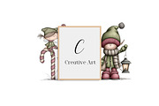 Whimsical Christmas Elf Clipart, an Illustration by Creative Art (Thumbnail 11 of 11)
