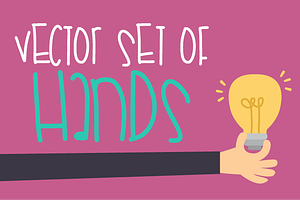 Vector set of hands
