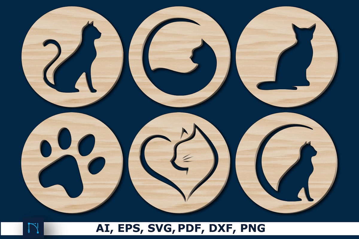 Cricut/Laser cut Cat Decor SVG Bundl, a Graphic by NGISED