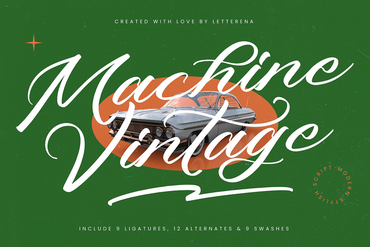 Machine Vintage Modern Stylish, a Script Font by Letterena Studios Script (Photo 1 of 15)