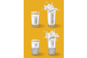Realistic milk splash in a glass, a Food Illustration by the8monkey