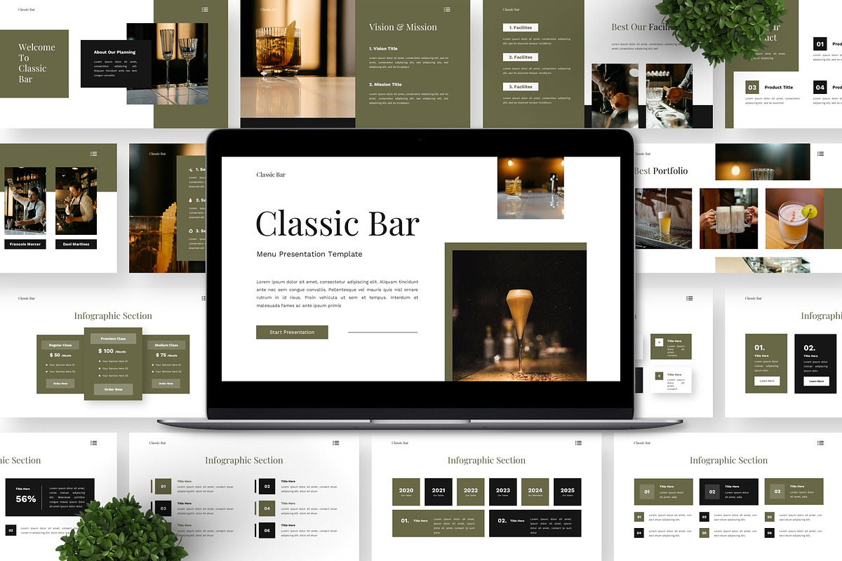 Classic Bar - Menu Google Slide, a Presentation Template by Deepslide Studio (Photo 6 of 6)
