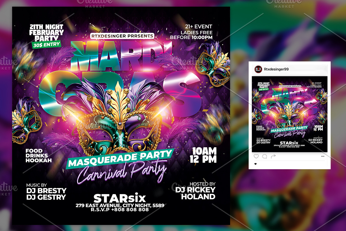 Mardi Gras Flyer, a Flyer Template by RTXdesinger99 (Photo 2 of 3)