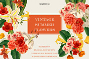 Vintage Summer Flowers Collection, a Pattern Graphic by Chus Moreno Studio (Thumbnail 1 of 17)