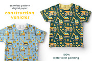 Construction vehicles watercolor set, a Transportation Illustration by SabinaWatercolorArt (Thumbnail 15 of 20)