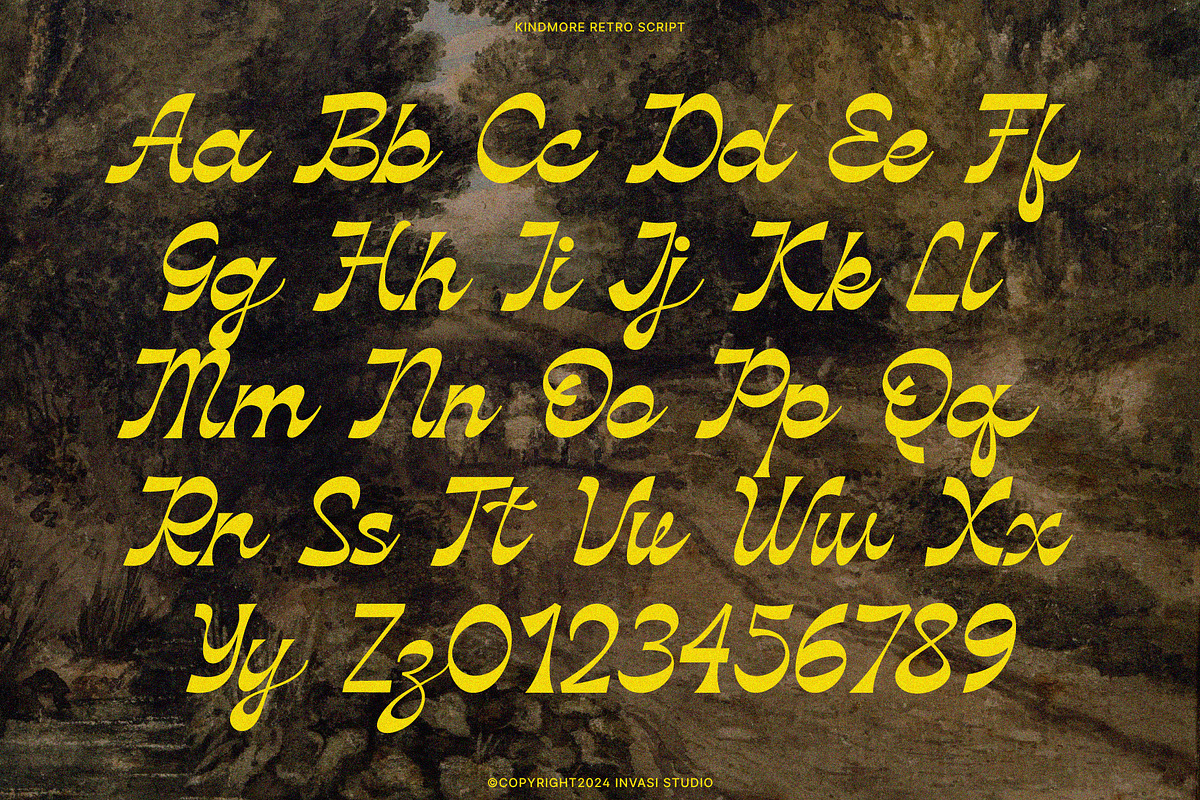 Kindmore - Reverse Script, a Script Font by Invasi Studio (Photo 10 of 11)