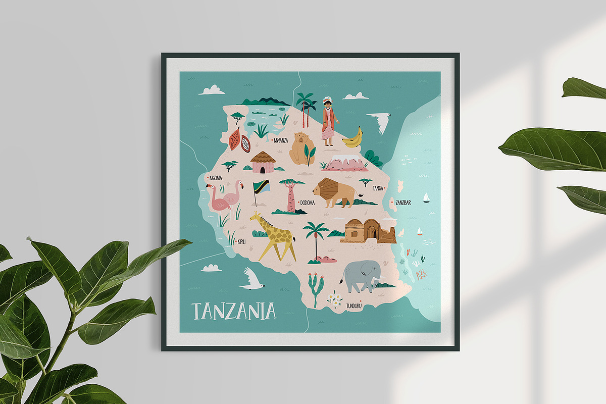 Tanzania Illustrated Map & Set, an Illustration by danceyourlife (Photo 4 of 7)