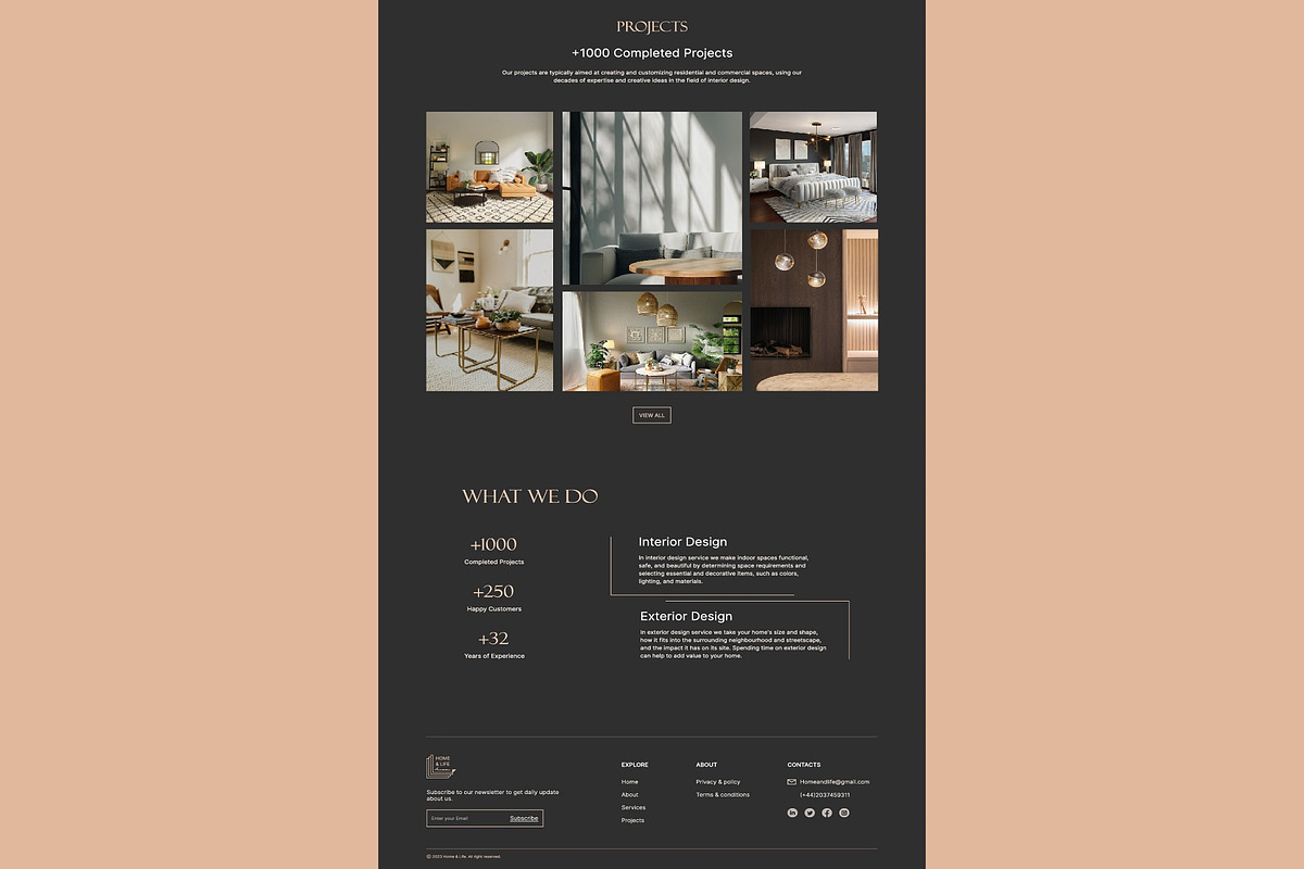 Interior Design Website UI/UX Design, a Websites & App Template by Aisaa