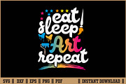 Eat Sleep Art Repeat Funny Artist, a Work Illustration by Handy Arts Studio (Thumbnail 1 of 3)